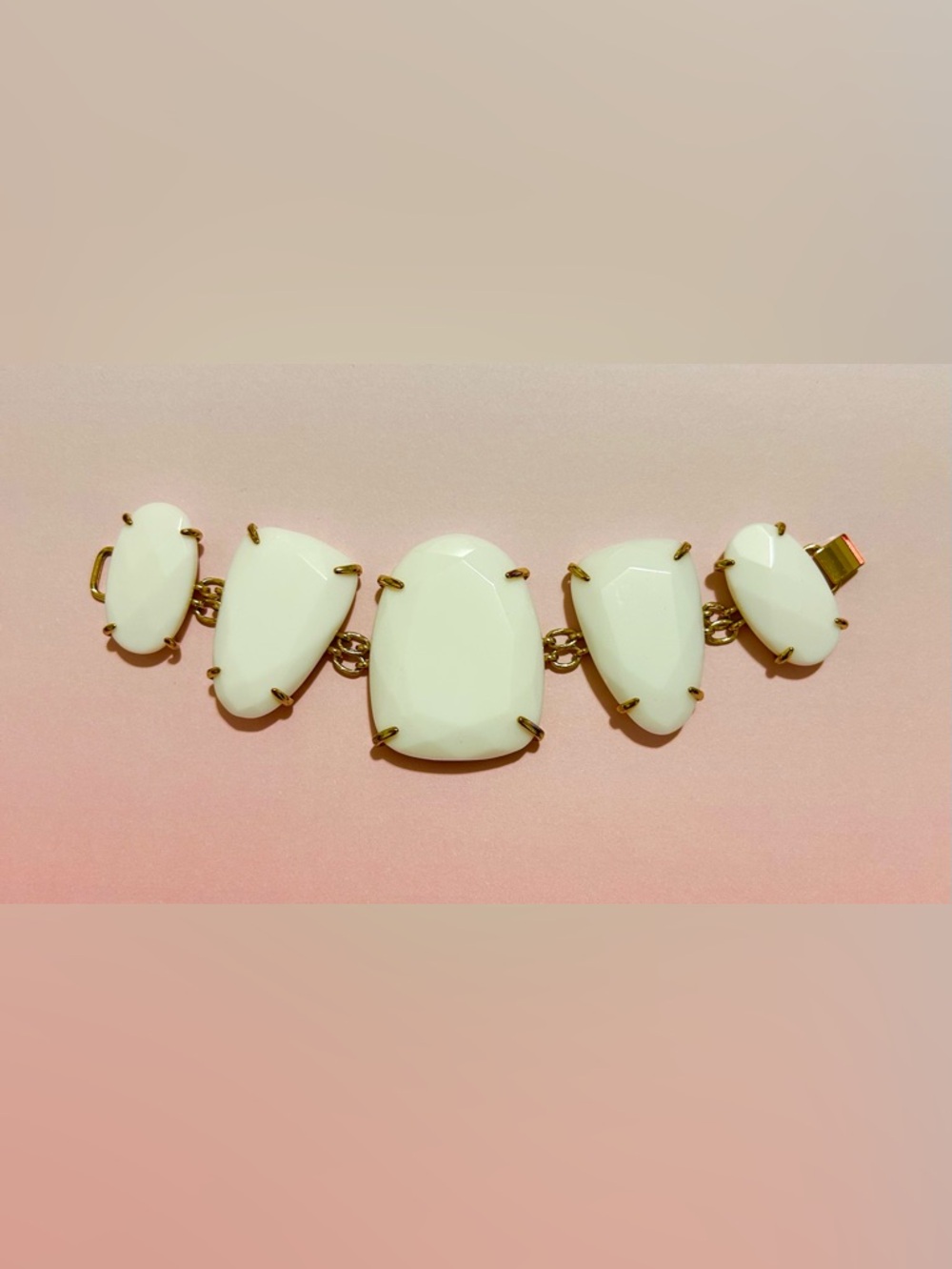 Kendra Scott Petra White Statement Bracelet with Gold Accents